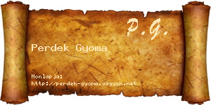 Perdek Gyoma névjegykártya